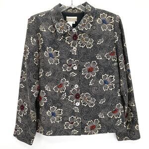 Coldwater Creek silk women’s beaded floral embroidered blaser